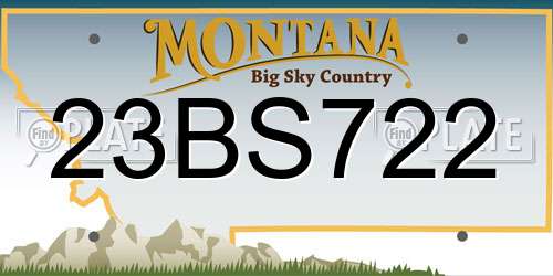 23BS722 Montana License Plate