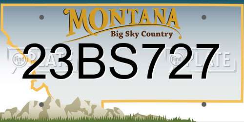 23BS727 Montana License Plate