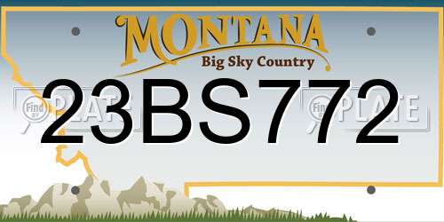23BS772 Montana License Plate