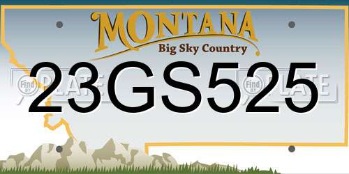 23GS525 Montana License Plate
