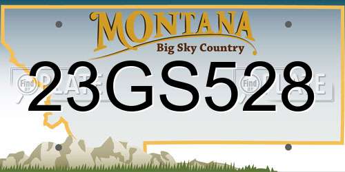 23GS528 Montana License Plate