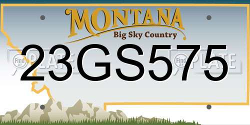 23GS575 Montana License Plate