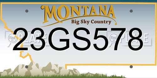23GS578 Montana License Plate