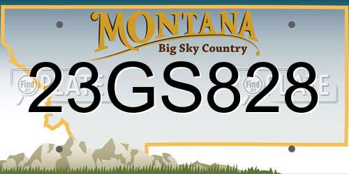 23GS828 Montana License Plate