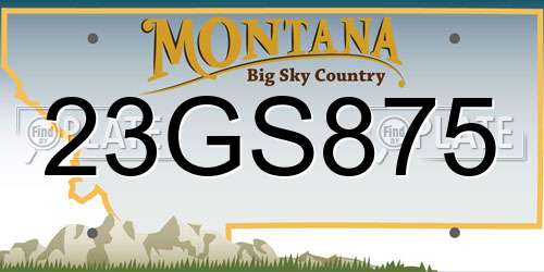 23GS875 Montana License Plate