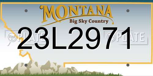 23L2971 Montana License Plate
