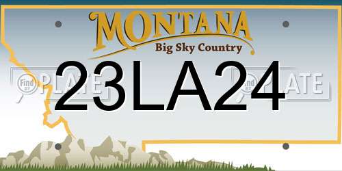 23LA24 Montana License Plate