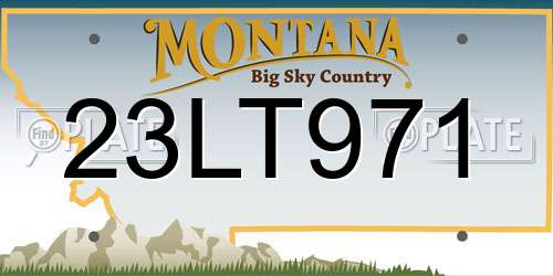 23LT971 Montana License Plate