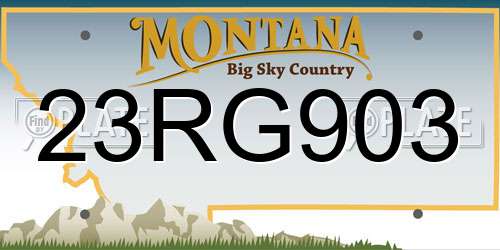 23RG903 Montana License Plate