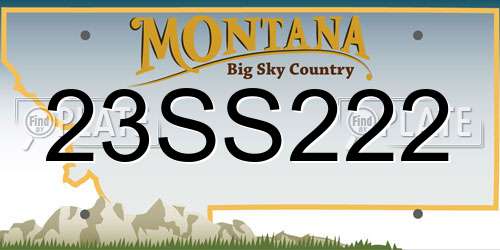 23SS222 Montana License Plate