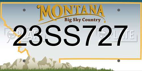 23SS727 Montana License Plate