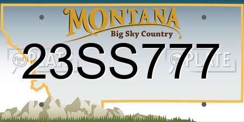 23SS777 Montana License Plate