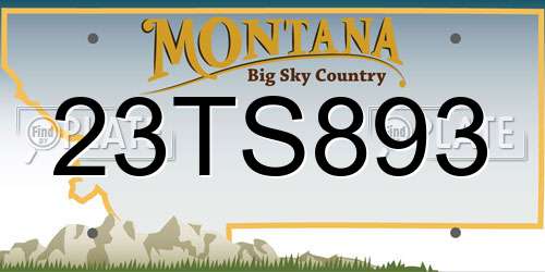 23TS893 Montana License Plate