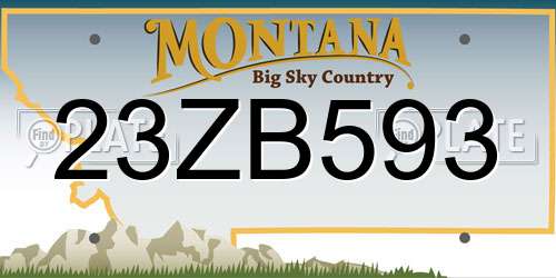 23ZB593 Montana License Plate
