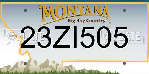 23ZI505 Montana License Plate