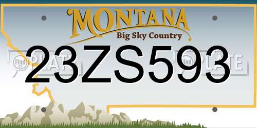 23ZS593 Montana License Plate