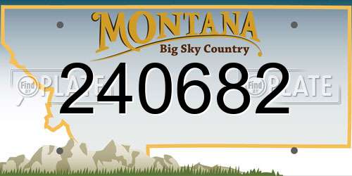 240682 Montana License Plate