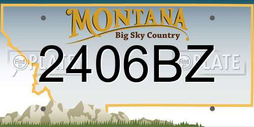 2406BZ Montana License Plate