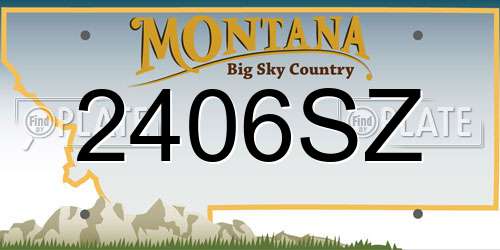 2406SZ Montana License Plate