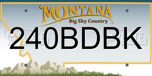 240BDBK Montana License Plate