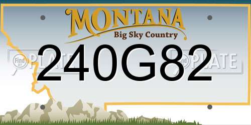 240G82 Montana License Plate
