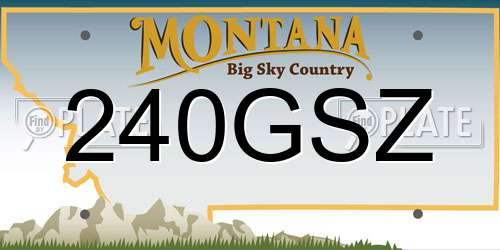 240GSZ Montana License Plate