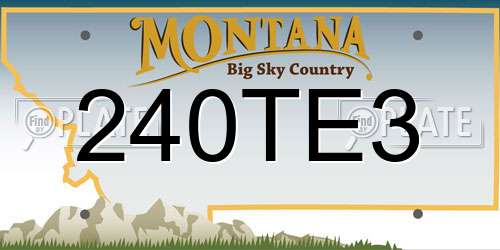 240TE3 Montana License Plate