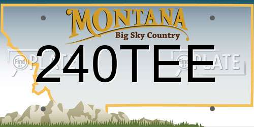240TEE Montana License Plate