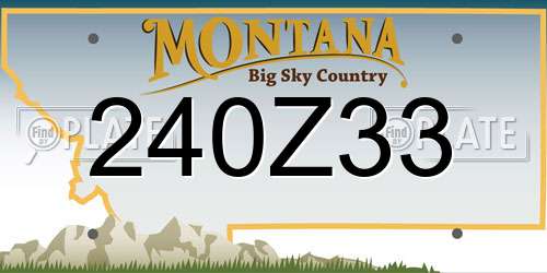 240Z33 Montana License Plate