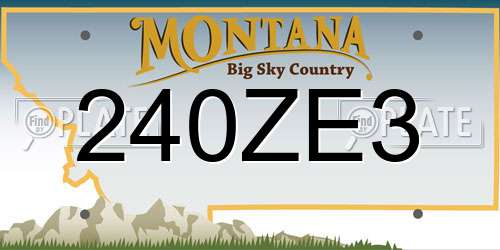240ZE3 Montana License Plate