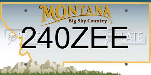 240ZEE Montana License Plate