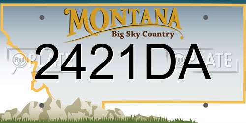2421DA Montana License Plate