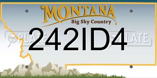 242ID4 Montana License Plate
