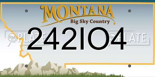 242IO4 Montana License Plate