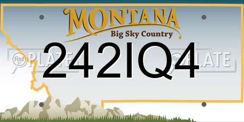 242IQ4 Montana License Plate