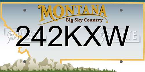 242KXW Montana License Plate