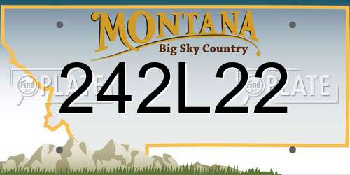 242L22 Montana License Plate
