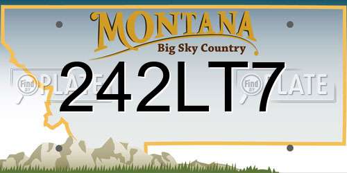 242LT7 Montana License Plate