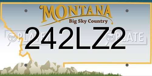 242LZ2 Montana License Plate