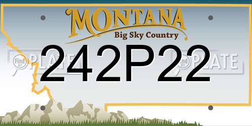 242P22 Montana License Plate