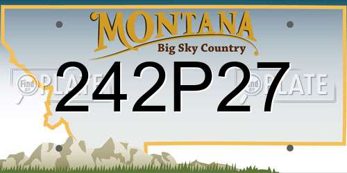 242P27 Montana License Plate