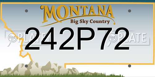 242P72 Montana License Plate