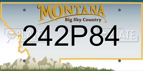 242P84 Montana License Plate