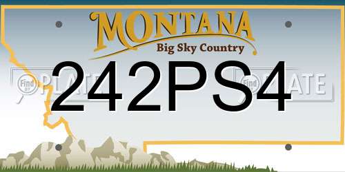 242PS4 Montana License Plate