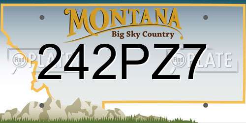 242PZ7 Montana License Plate