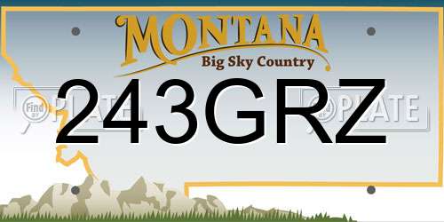 243GRZ Montana License Plate