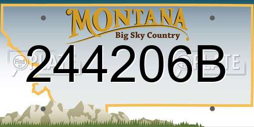 244206B Montana License Plate