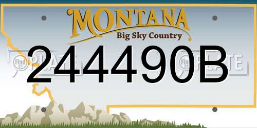 244490B Montana License Plate
