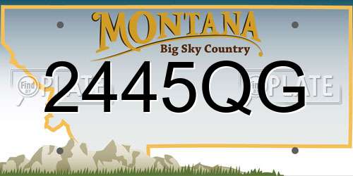 2445QG Montana License Plate