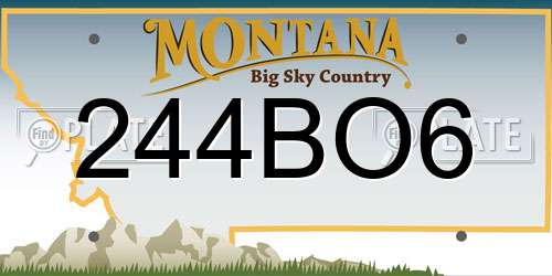 244BO6 Montana License Plate